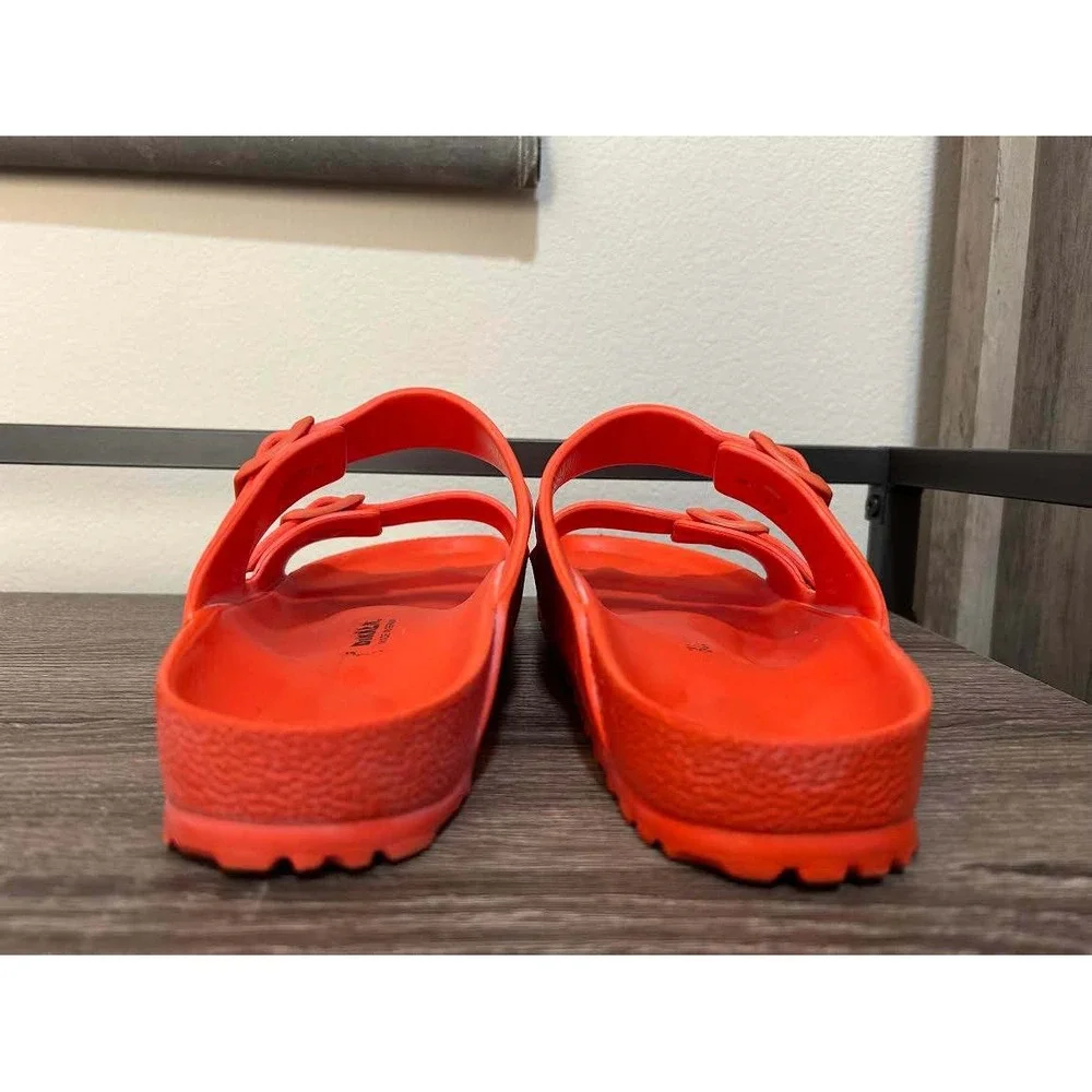 Birkenstock Arizona EVA Sandals Neon Orange Waterproof Slides Mens 7 Womens 9